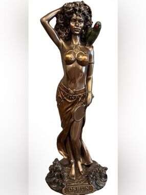 9.5 Inch Tall Oshun The Orisha of Love, Marriage, and Fertility Cold Cast Resin